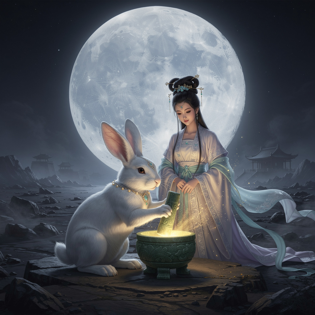 玉兔捣药